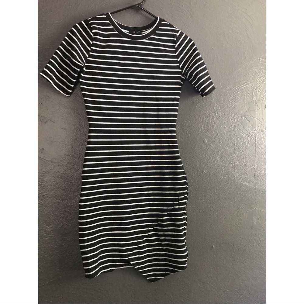 Black and White Fitted Dress